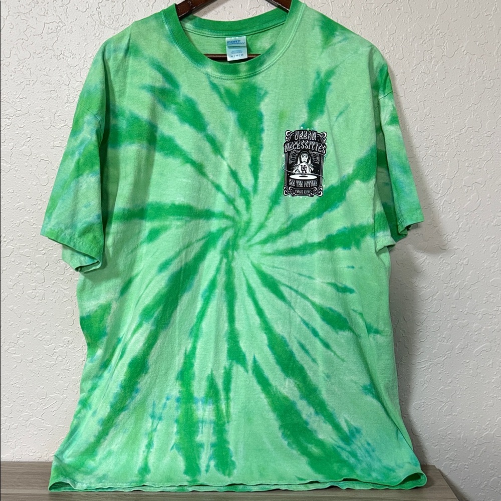 Green Glow in the Dark Tie-Dye Men's Shirt “SEE THE FUTURE “